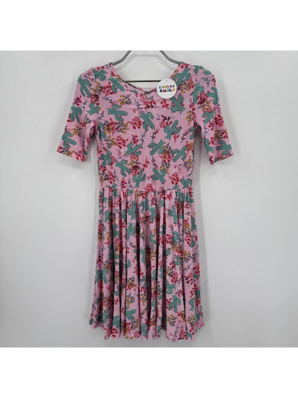 Dot Dot Smile Girl's Ballerina Skater Dress 8-10 NWT Short Sleeve PINK CACTUS